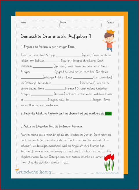 Grammatik In Der Grundschule Gemischte Übungen