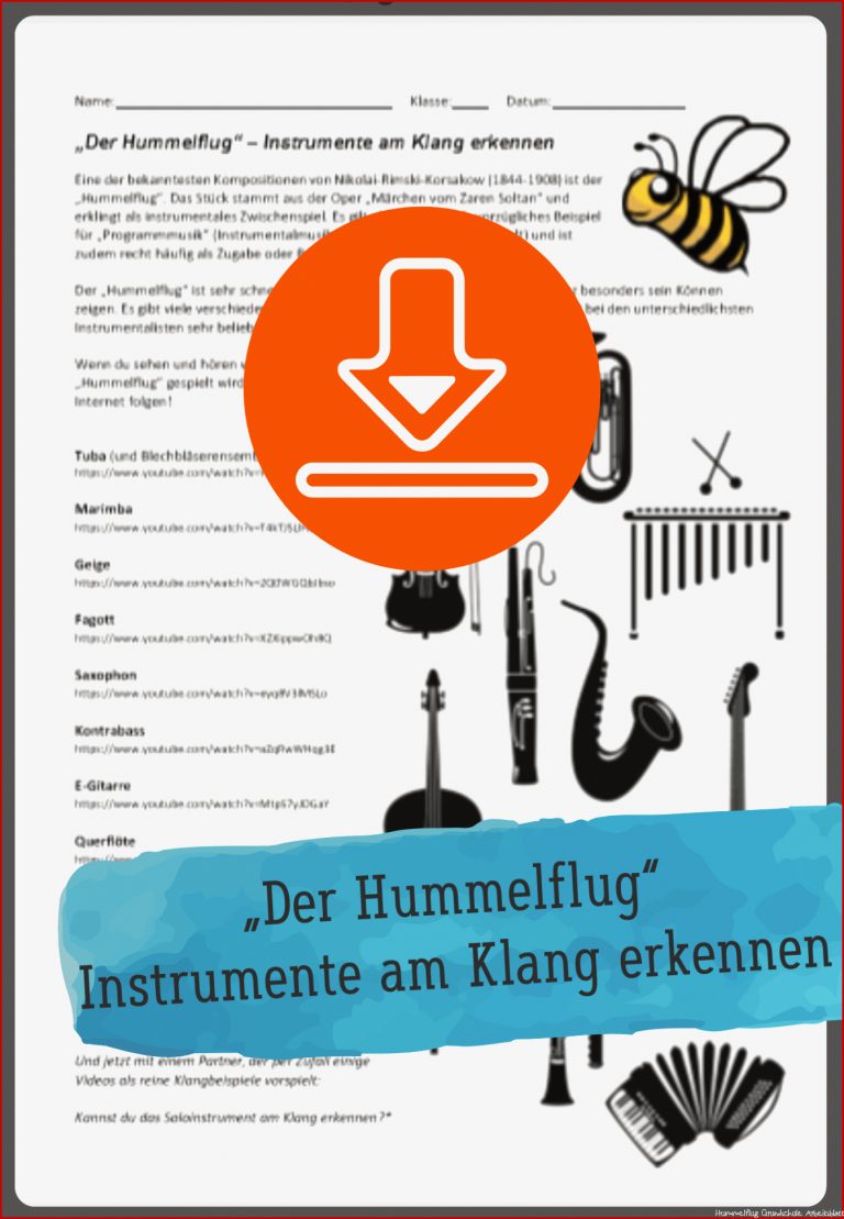 Gratis Download Hummelflug Instrumente Sekundarstufe