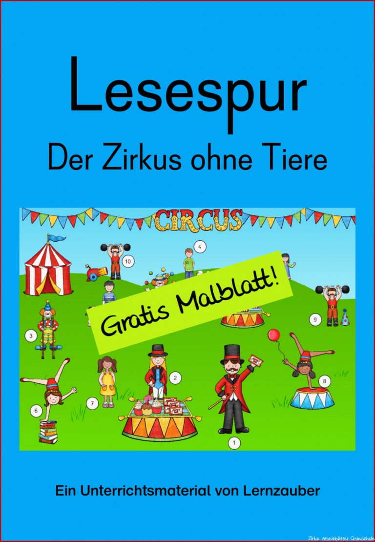 Gratis Malblatt Lesespur Der Zirkus ohne Tiere