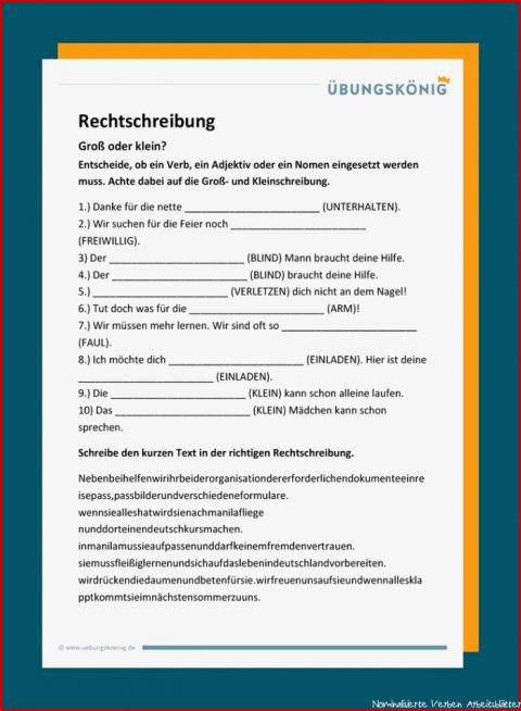 Groß Und Kleinschreibung - Kostenlose Arbeitsblätter Und