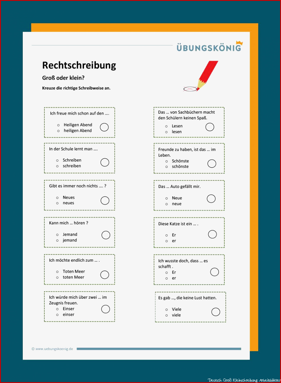 Deutsch Groß Kleinschreibung Arbeitsblätter: 7 Stile Kostenlos Für Sie ...