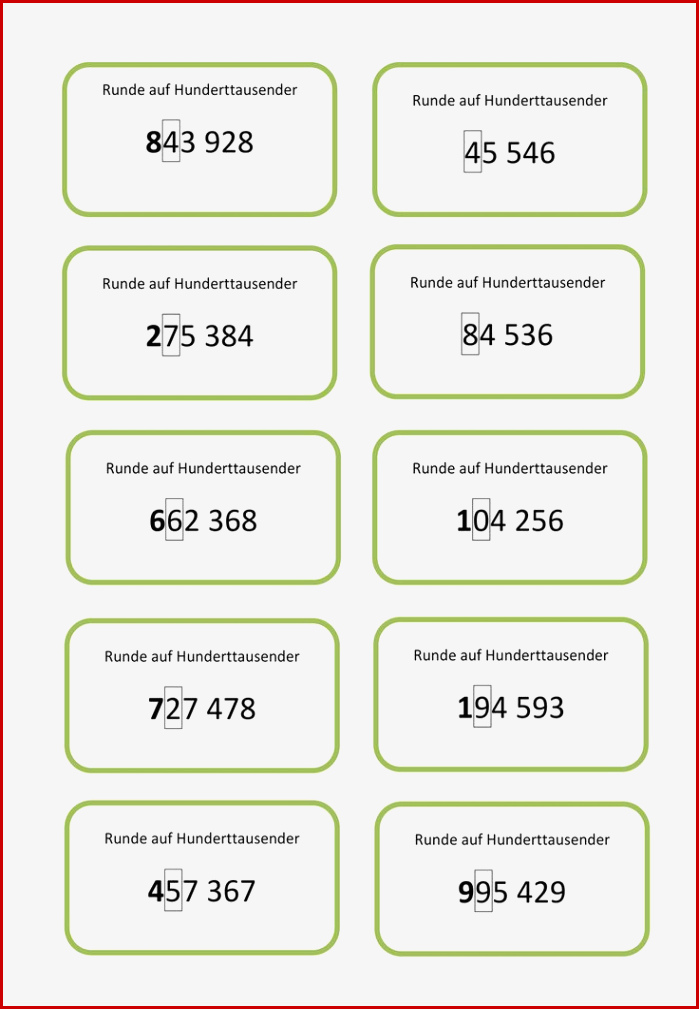 Große Zahlen Runden – Unterrichtsmaterial Im Fach