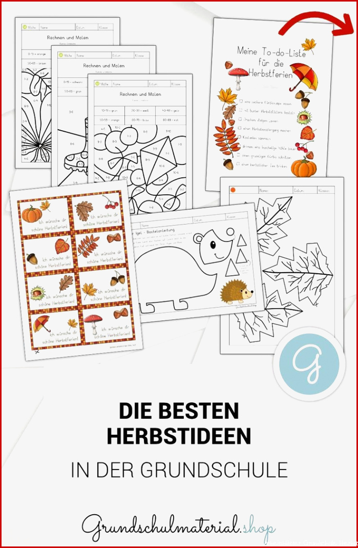 Grundschule Herbst Arbeitsblätter und Bastelideen