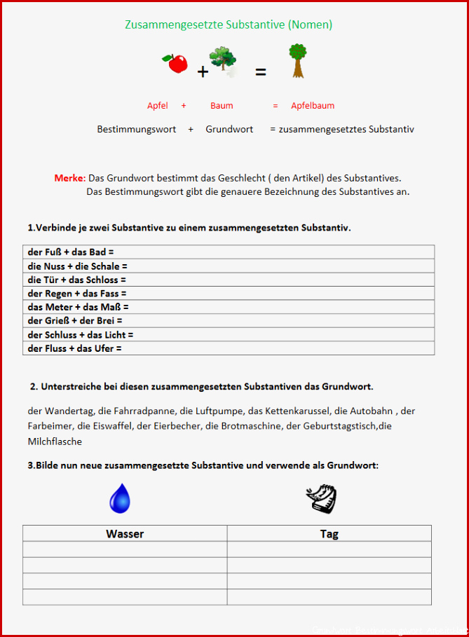 Grundschule-Nachhilfe.de | Arbeitsblatt Deutsch Klasse 3,4 ...