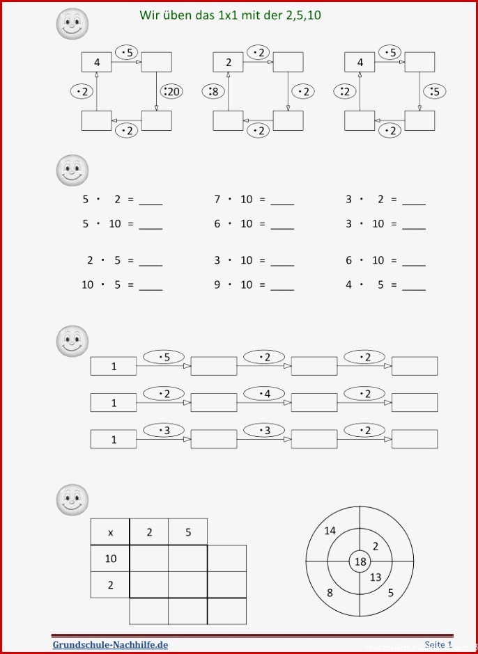 Grundschule-Nachhilfe.de | Arbeitsblatt Mathe Klasse 2,3 Wir üben ...