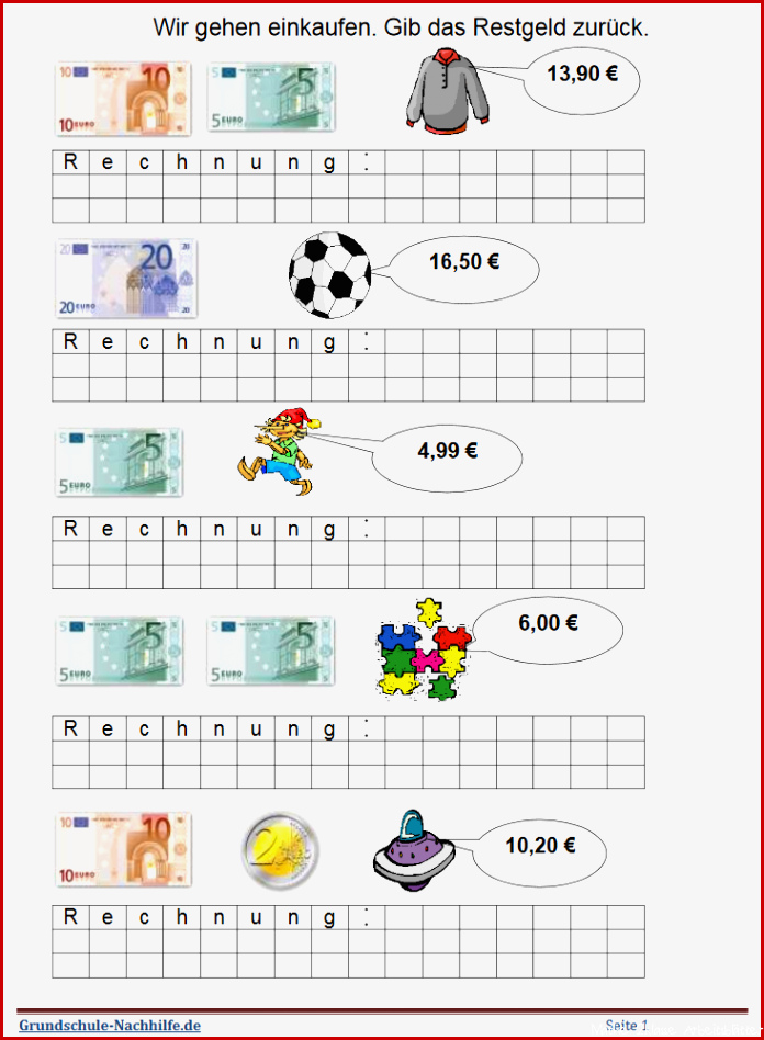 Grundschule-Nachhilfe.de | Arbeitsblatt Nachhilfe Mathe Umgang mit ...