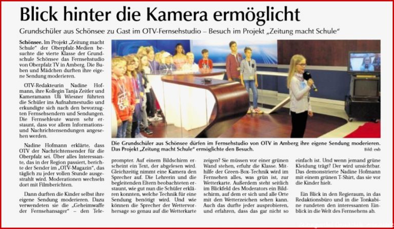 Grundschule Schönsee Zeitungsartikel Im Schuljahr 2018 19