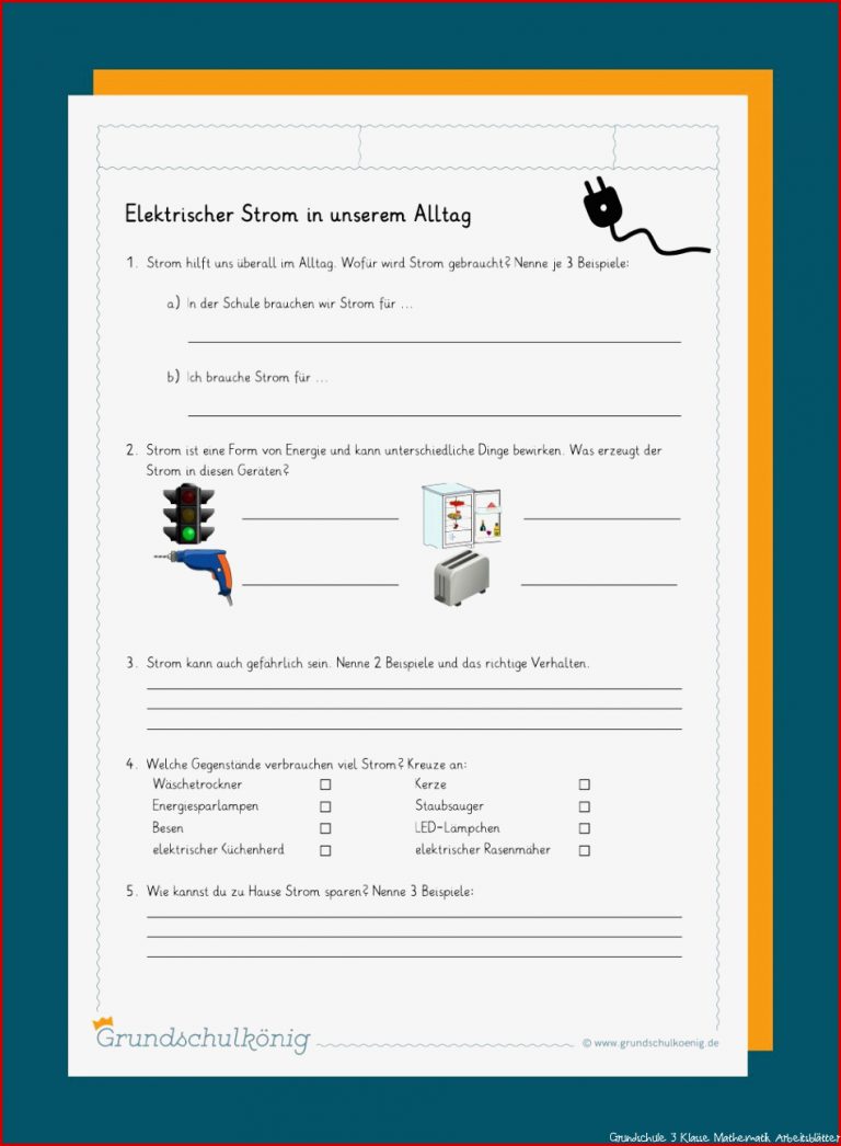 Grundschule Strom Arbeitsblatt Ideen Arbeitsblätter