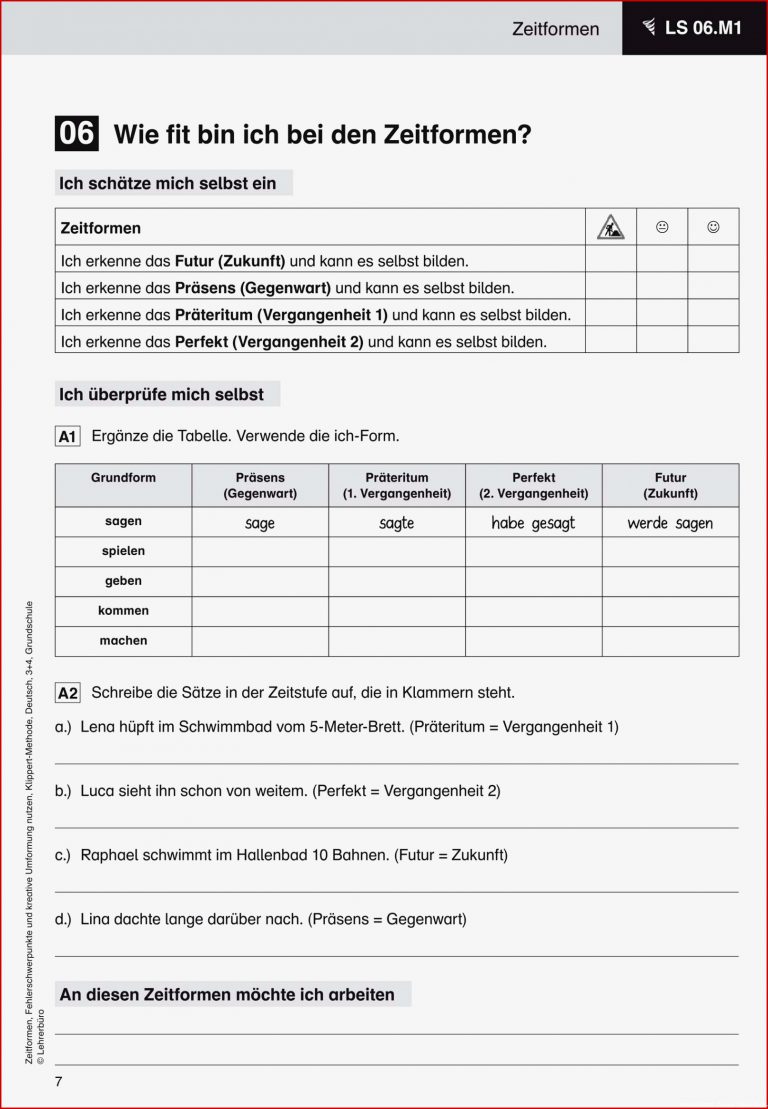 Grundschule Unterrichtsmaterial Deutsch Grammatik