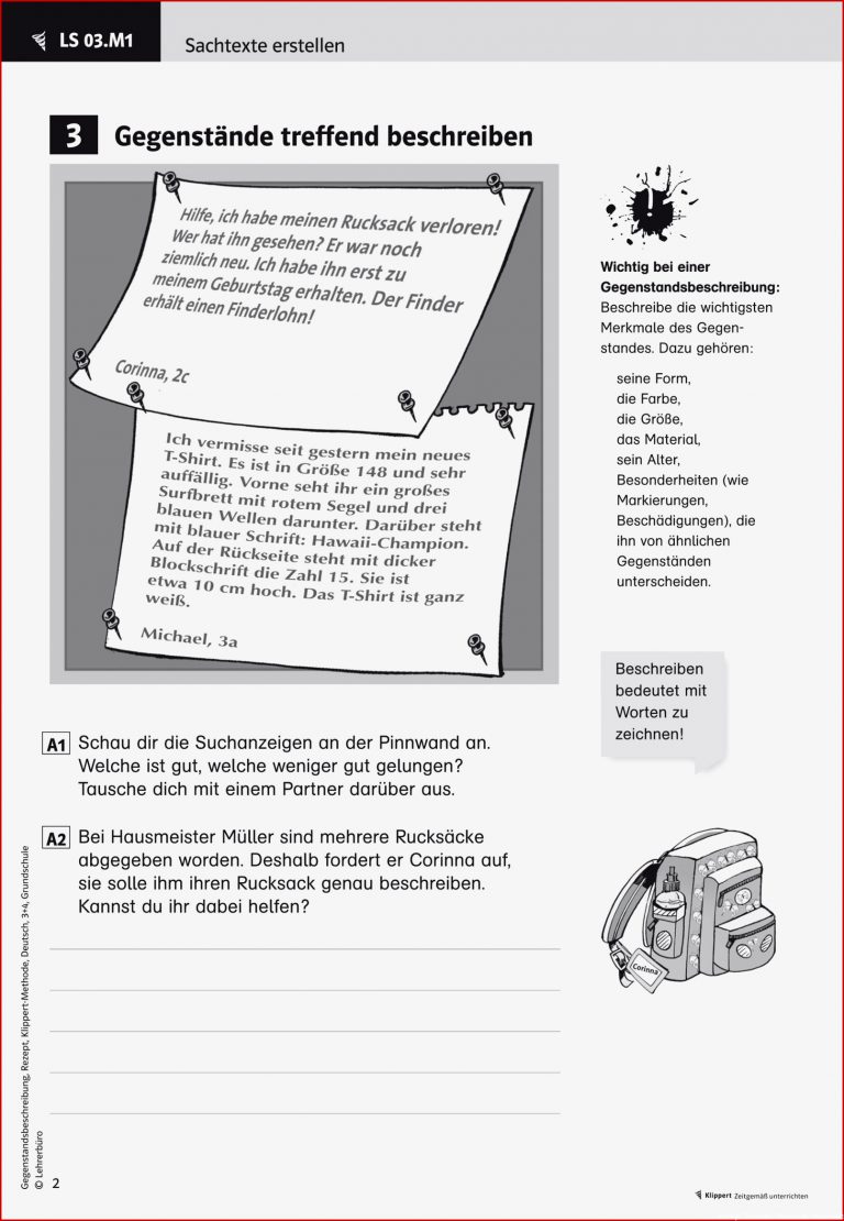 Grundschule Unterrichtsmaterial Deutsch Schreiben