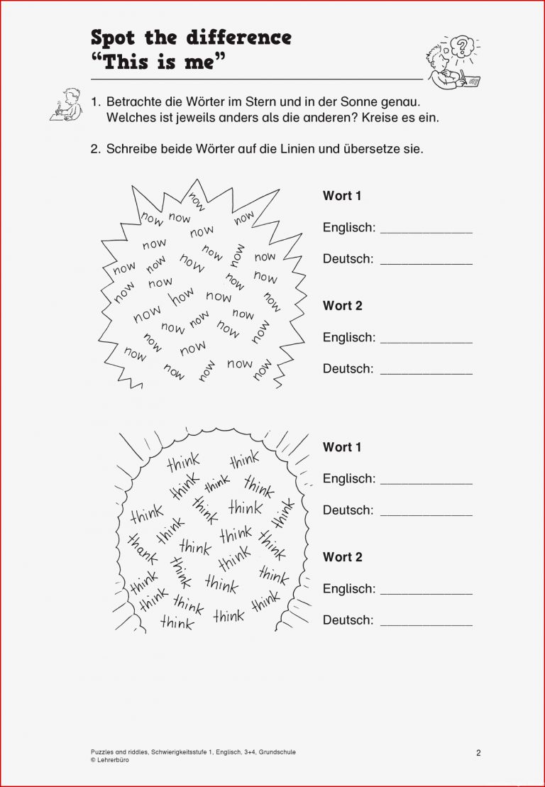 Grundschule Unterrichtsmaterial Englisch Rätsel und Spiele