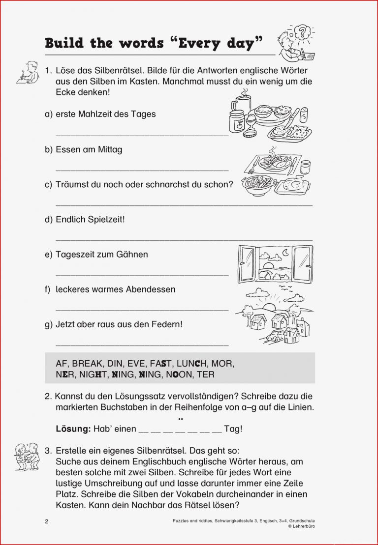 Grundschule Unterrichtsmaterial Englisch Rätsel und Spiele Puzzles ...