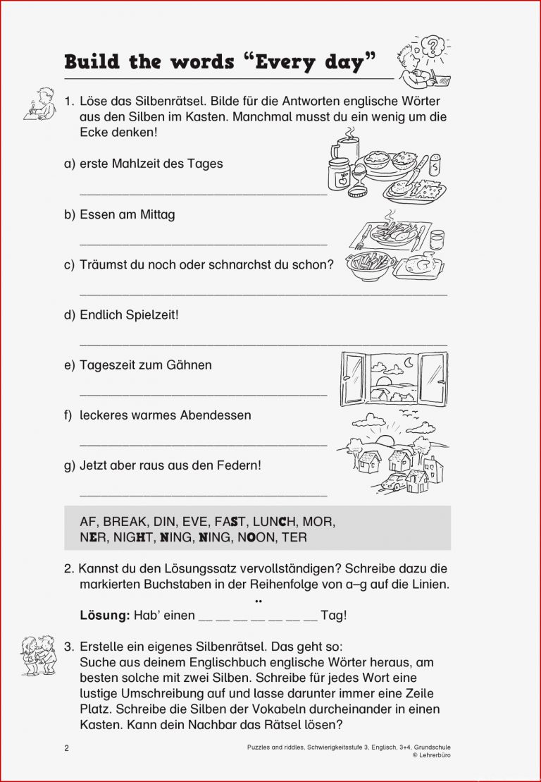 Grundschule Unterrichtsmaterial Englisch RÃ¤tsel Und Spiele Puzzles ...