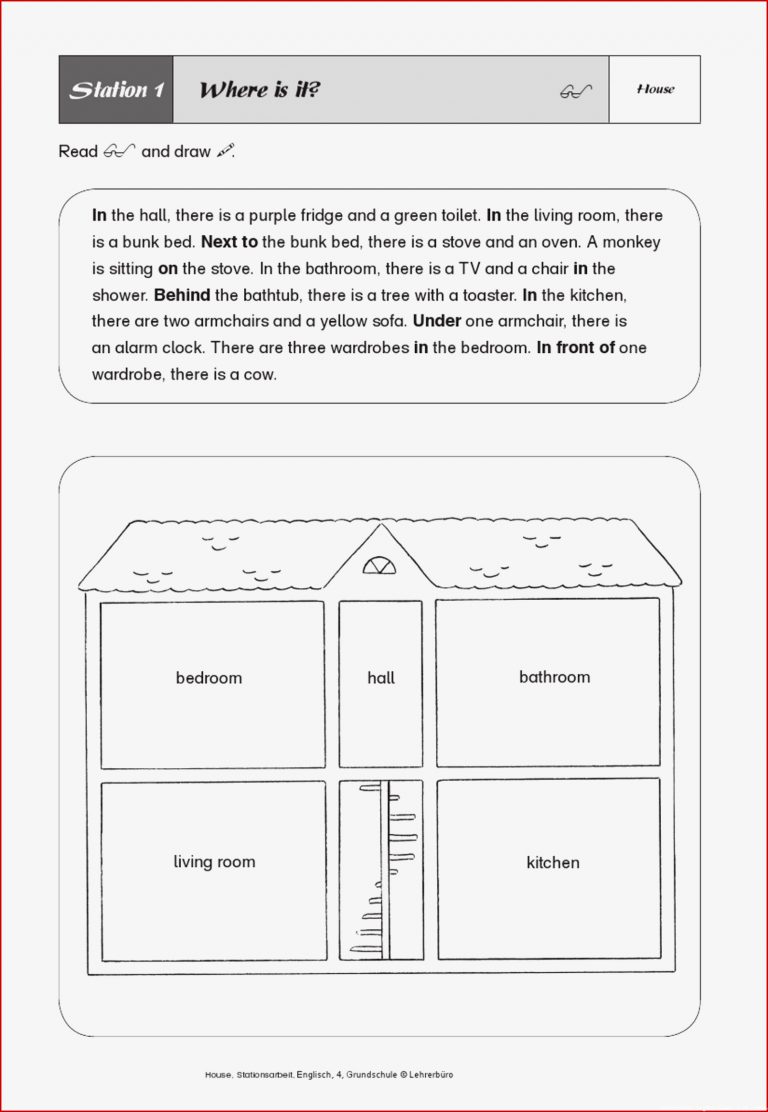 Grundschule Unterrichtsmaterial Englisch Wortschatz House