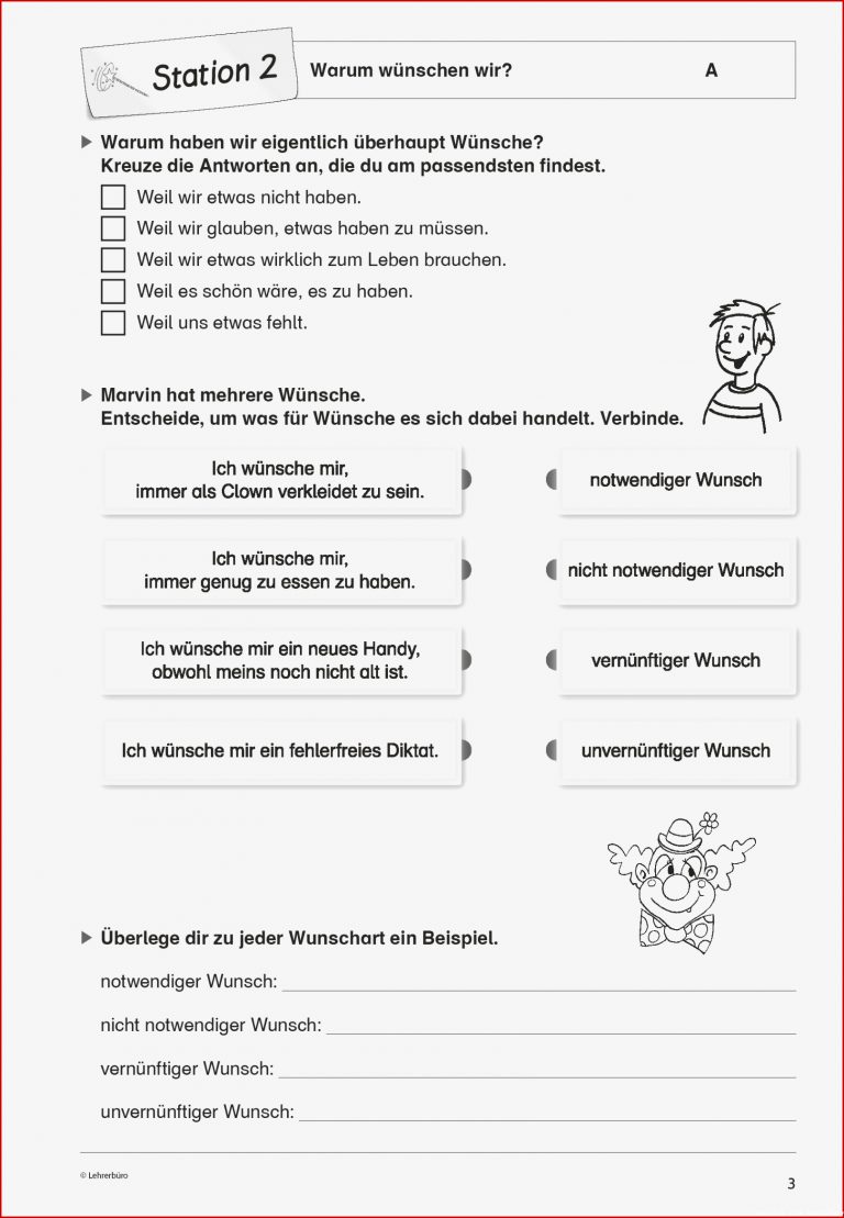 Grundschule Unterrichtsmaterial Ethik Wünsche Stationenlernen