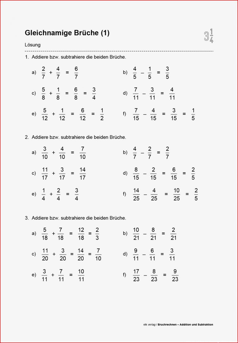 Grundschule Unterrichtsmaterial Mathematik Bruchrechnen