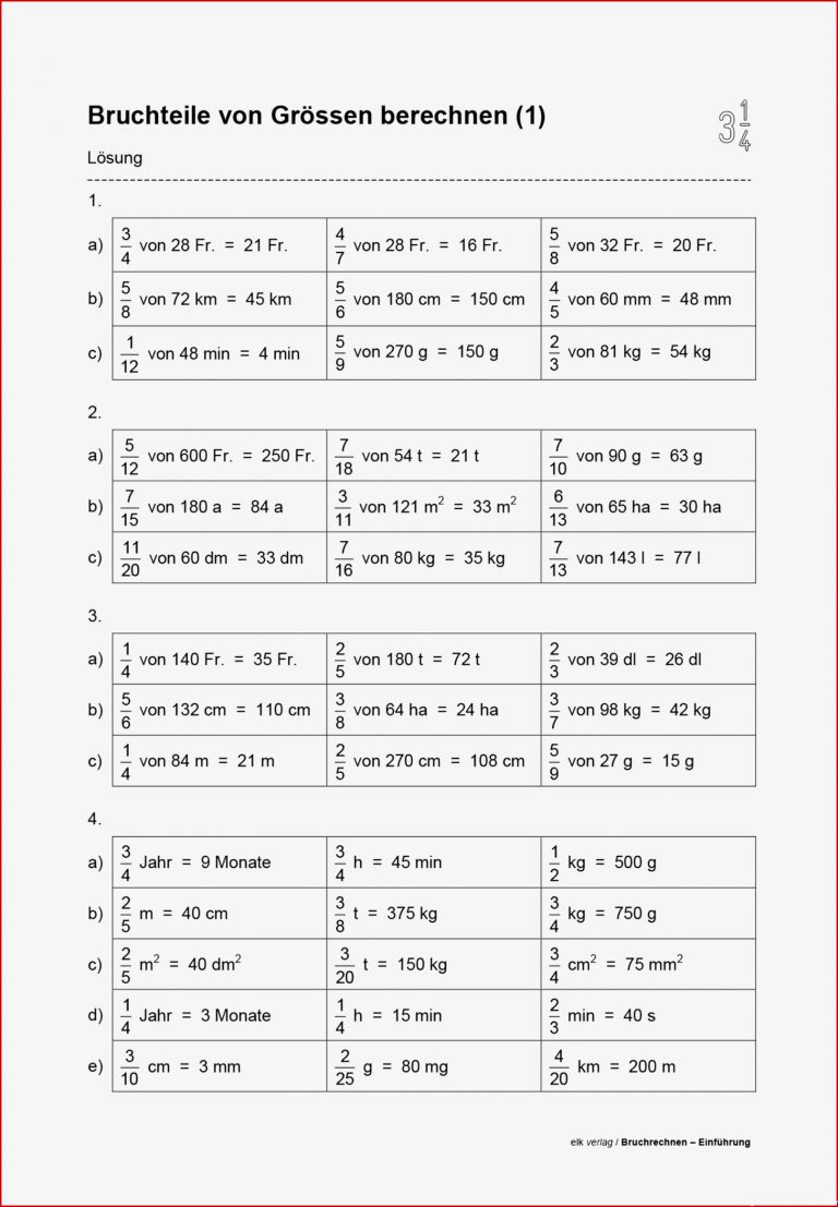 Grundschule Unterrichtsmaterial Mathematik Bruchrechnen