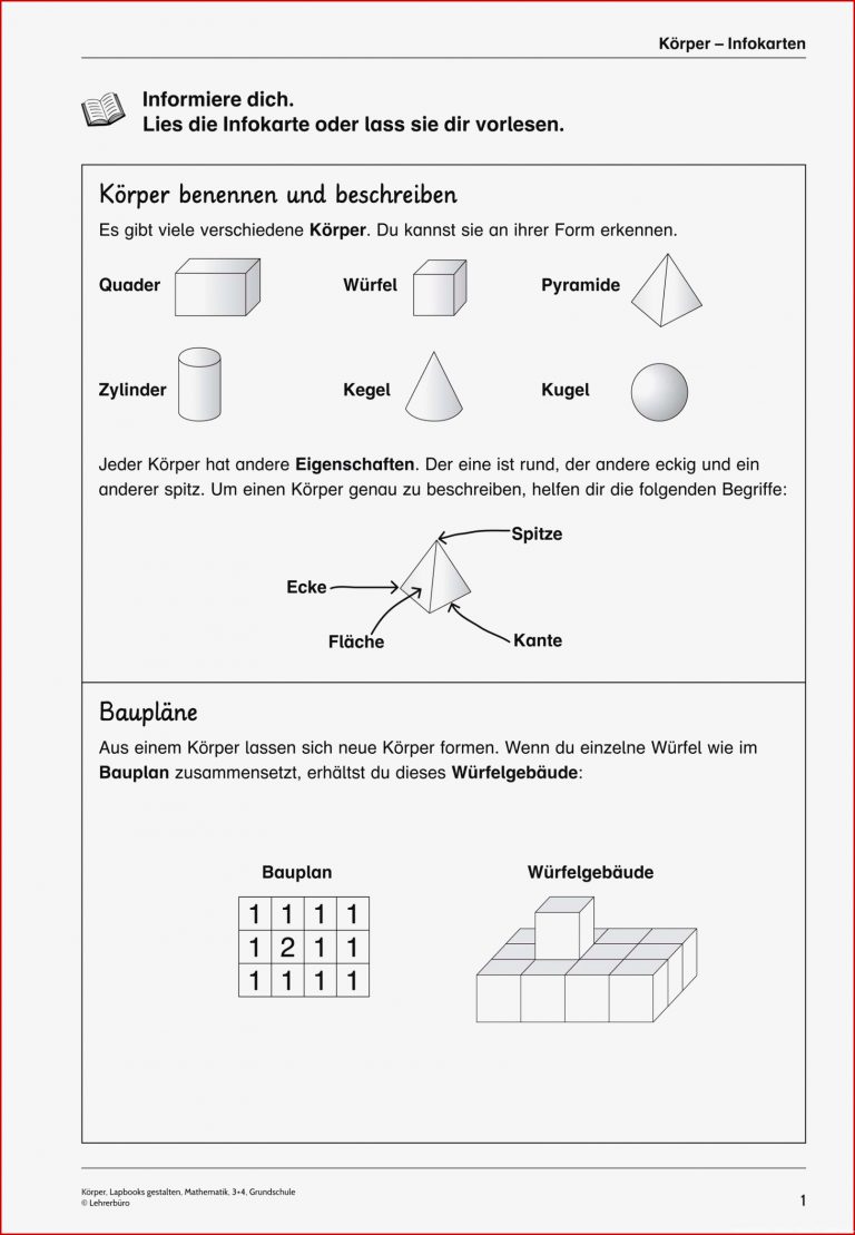 Grundschule Unterrichtsmaterial Mathematik Geometrie