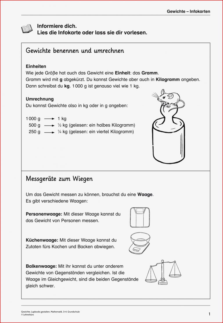 Grundschule Unterrichtsmaterial Mathematik Größen