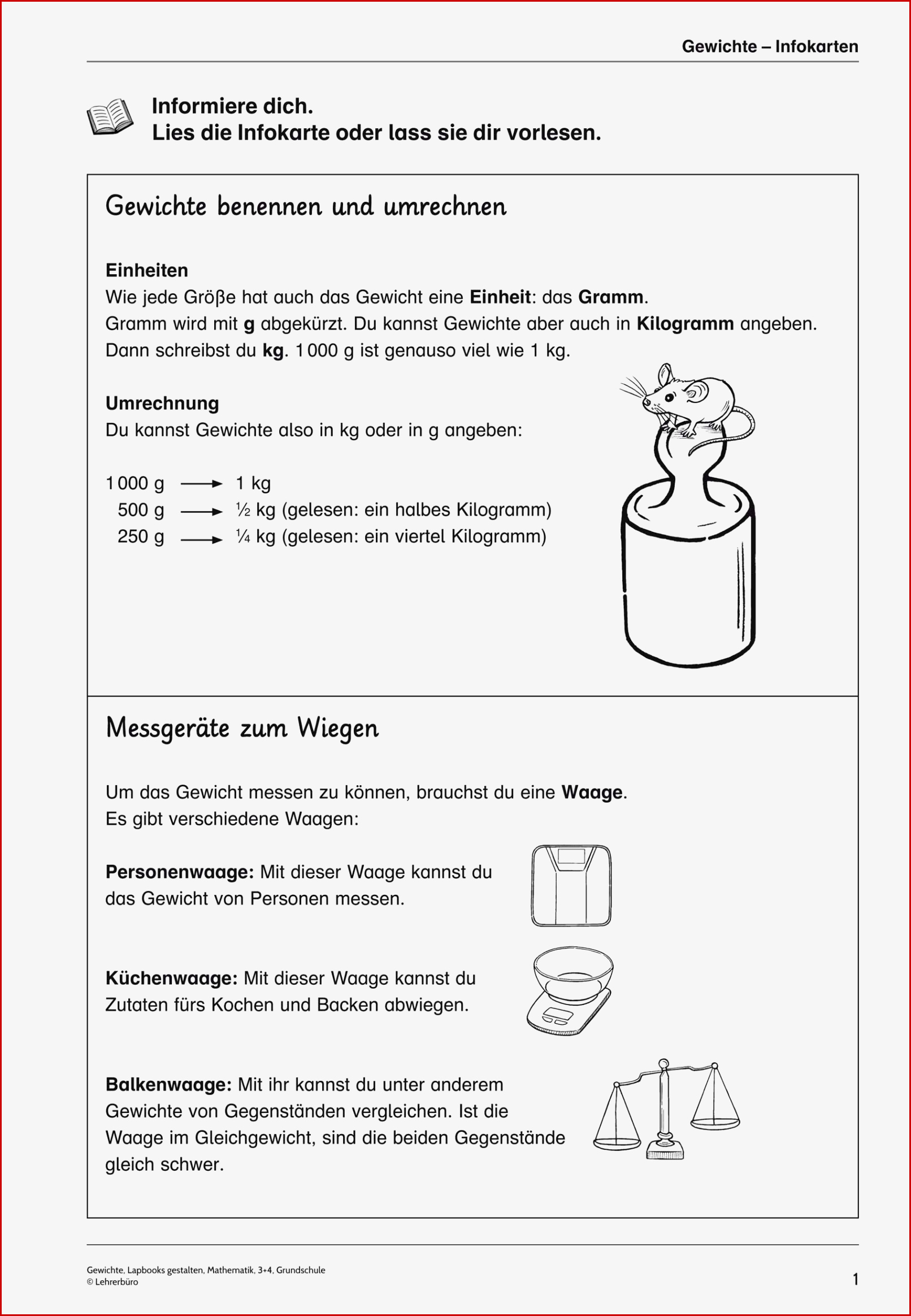 Grundschule Unterrichtsmaterial Mathematik Größen