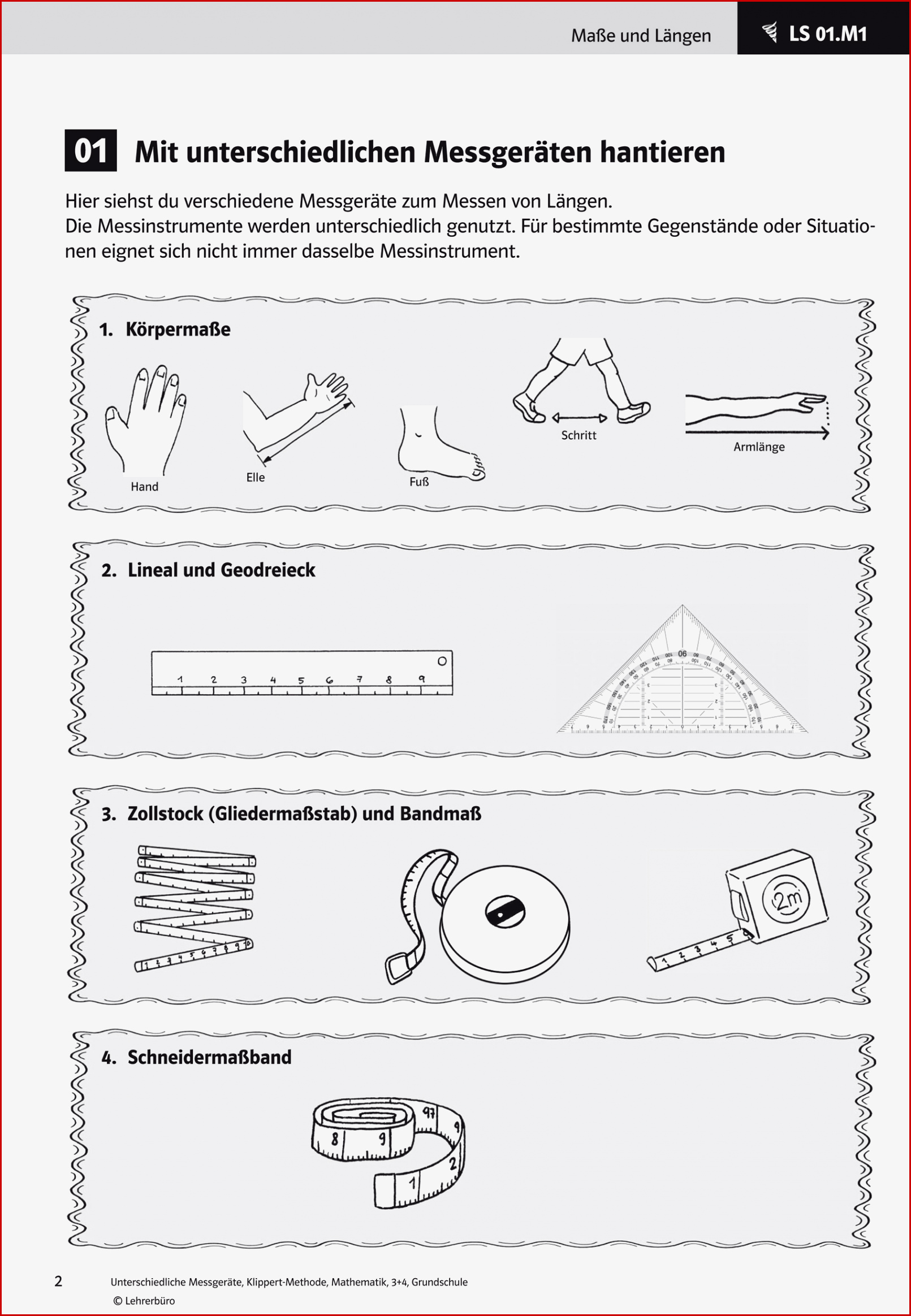 Grundschule Unterrichtsmaterial Mathematik Größen