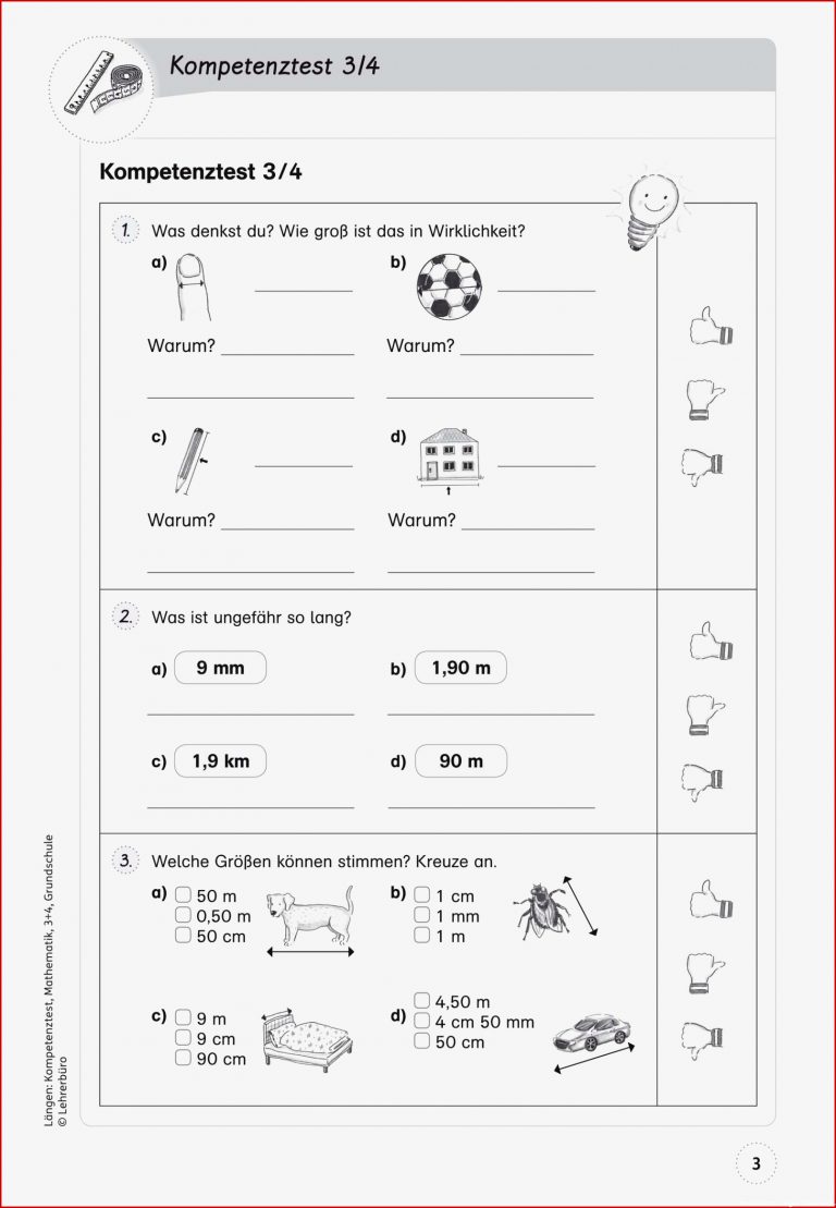 Grundschule Unterrichtsmaterial Mathematik Größen