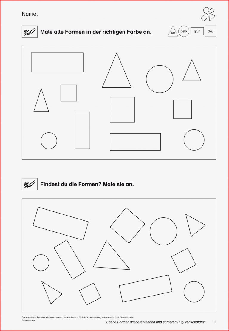 Grundschule Unterrichtsmaterial Mathematik Inklusion Geometrie