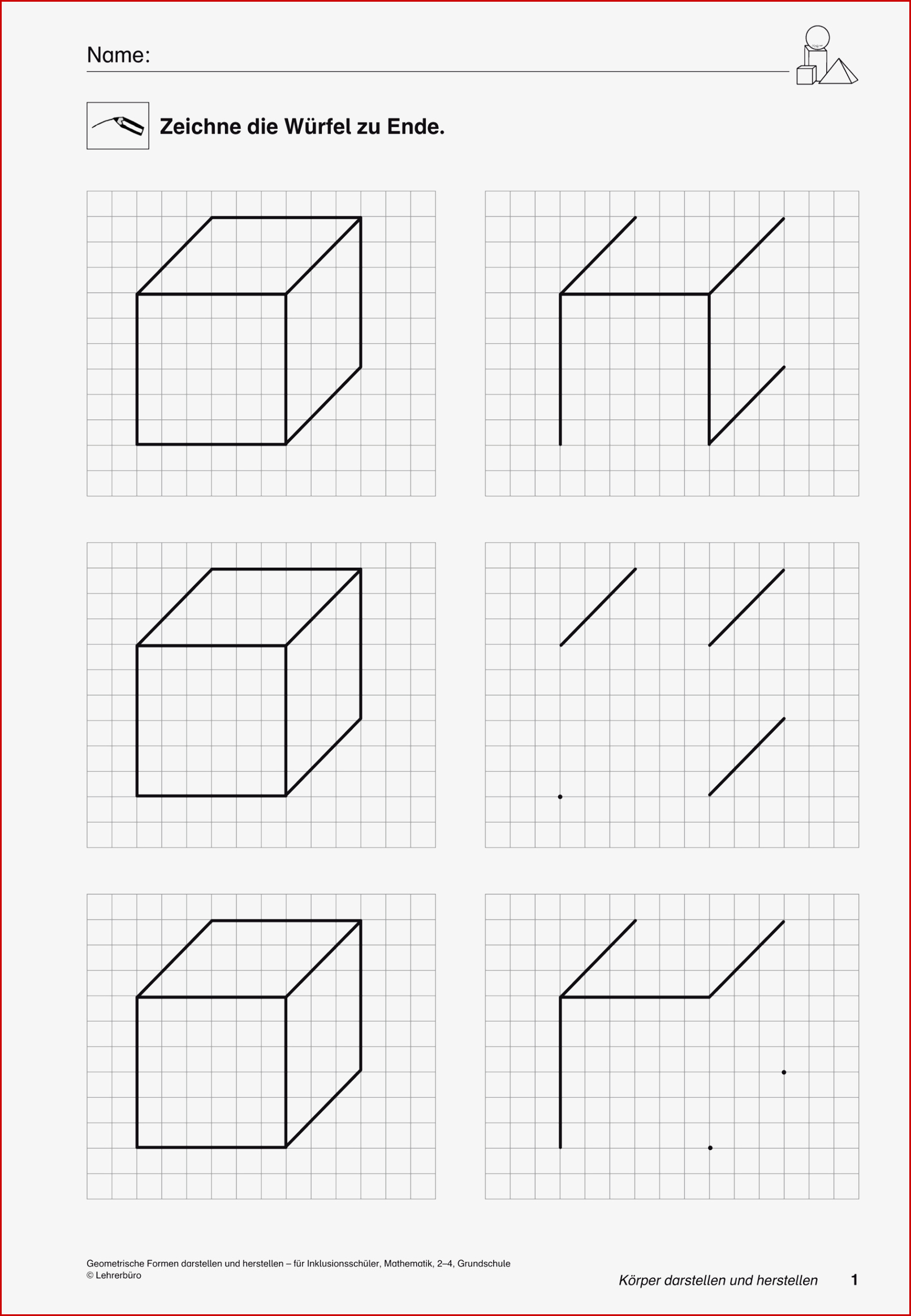 Grundschule Unterrichtsmaterial Mathematik Inklusion Geometrie