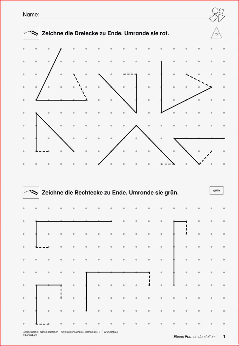 Grundschule Unterrichtsmaterial Mathematik Inklusion Geometrie