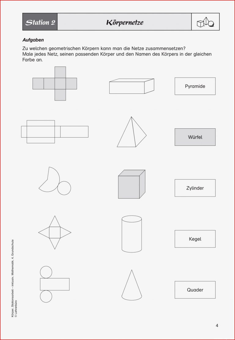 Grundschule Unterrichtsmaterial Mathematik Inklusion Geometrie