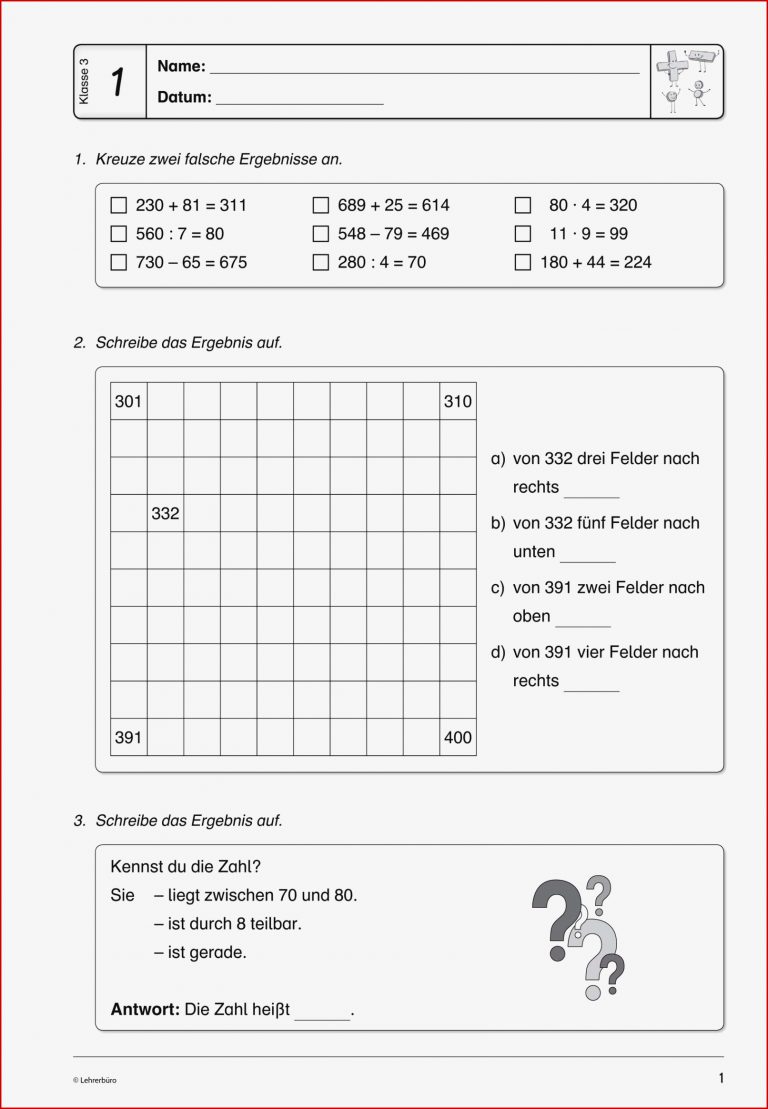 Grundschule Unterrichtsmaterial Mathematik Lernstand