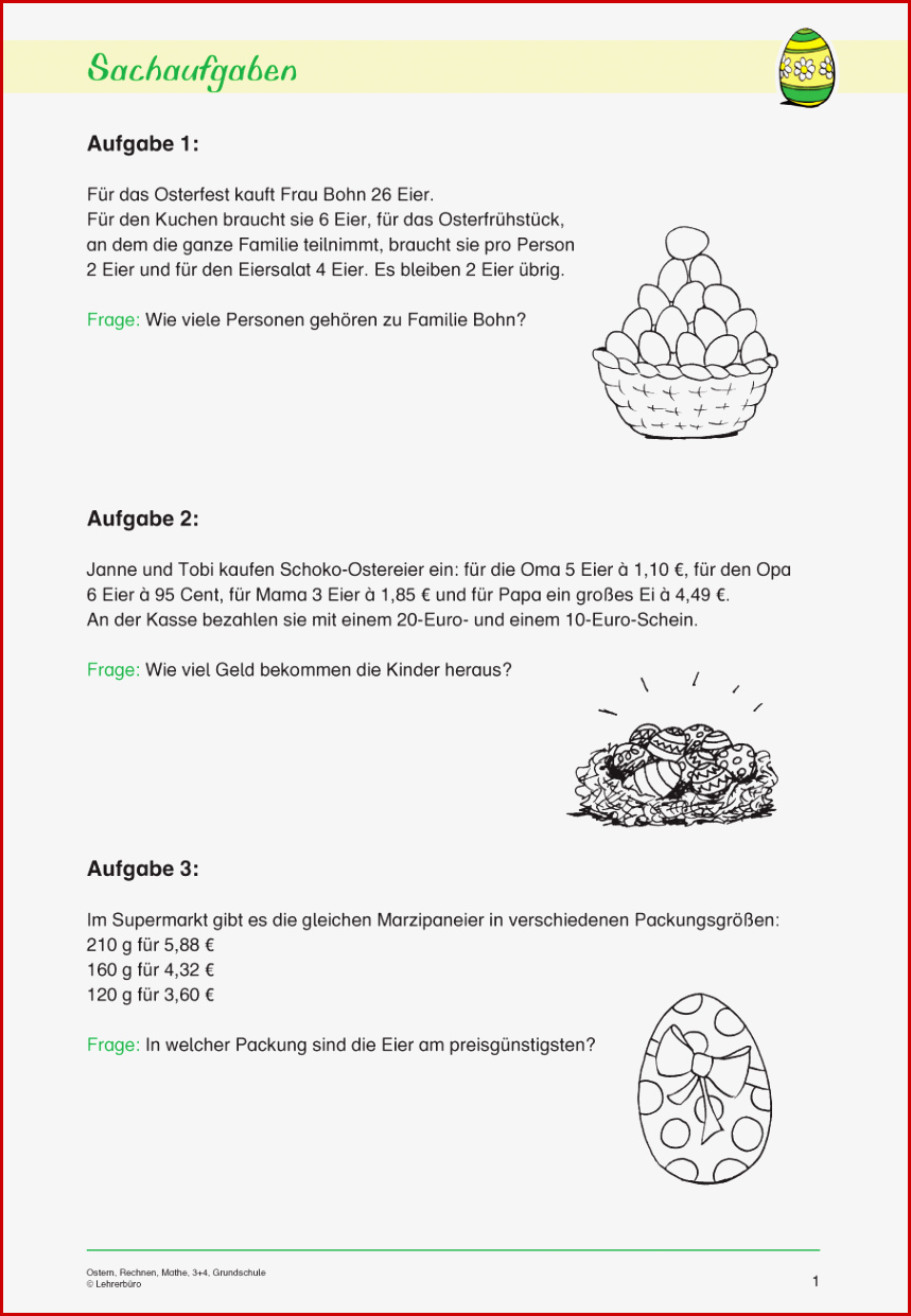 Grundschule Unterrichtsmaterial Mathematik Sachrechnen