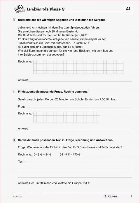 Grundschule Unterrichtsmaterial Mathematik Sachrechnen