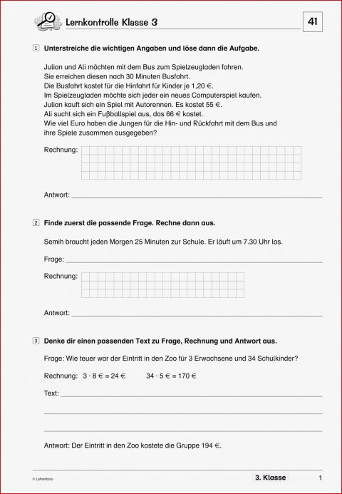 Grundschule Unterrichtsmaterial Mathematik Sachrechnen