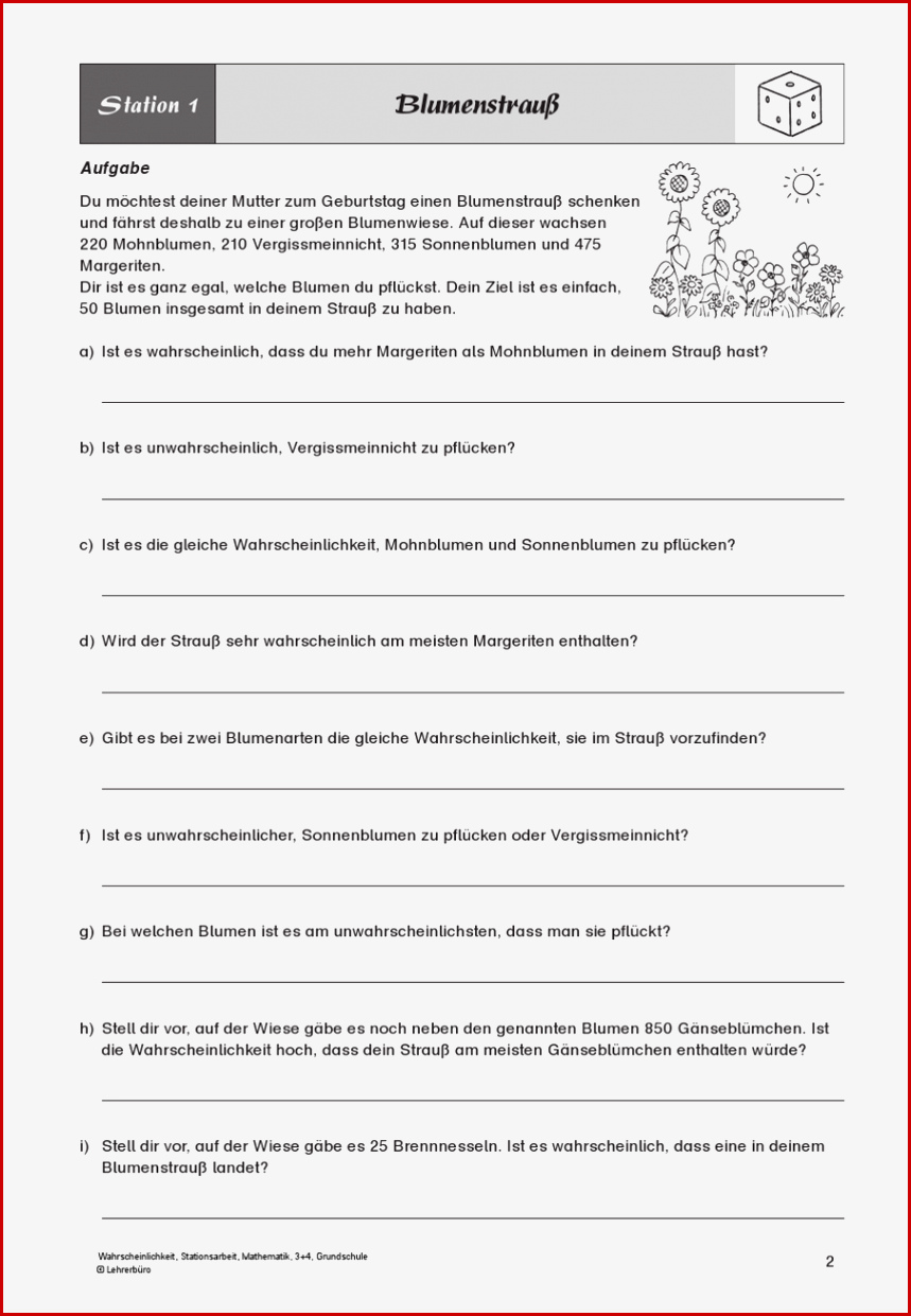 Grundschule Unterrichtsmaterial Mathematik Stochastik