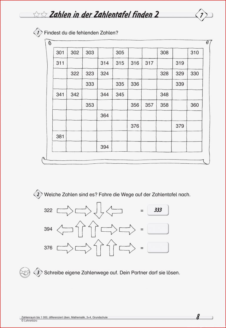 Grundschule Unterrichtsmaterial Mathematik Zahlenraum Bis