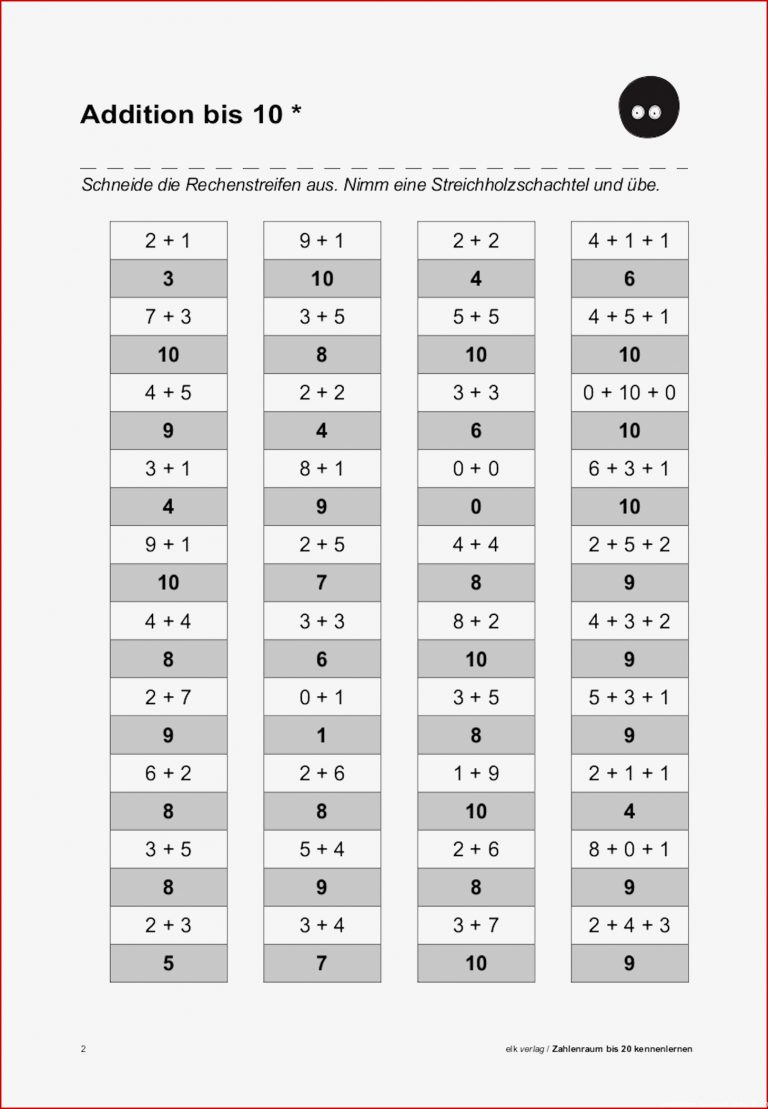 Grundschule Unterrichtsmaterial Mathematik Zahlenraum bis 20