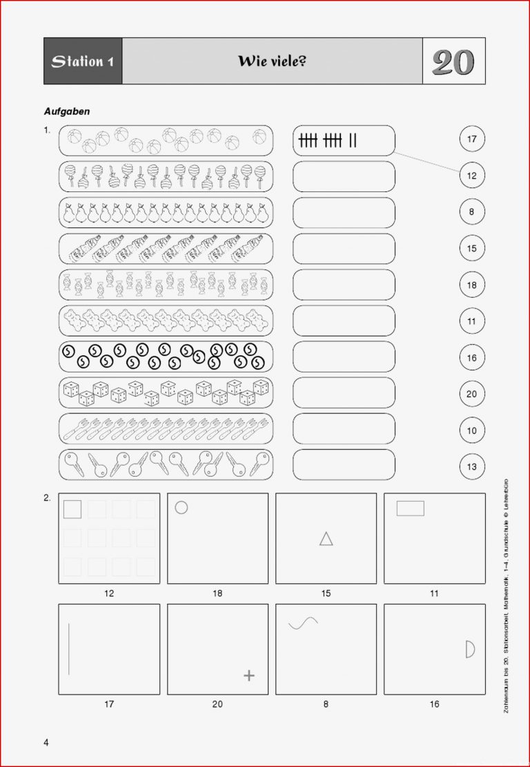 Grundschule Unterrichtsmaterial Mathematik Zahlenraum bis 20 ...