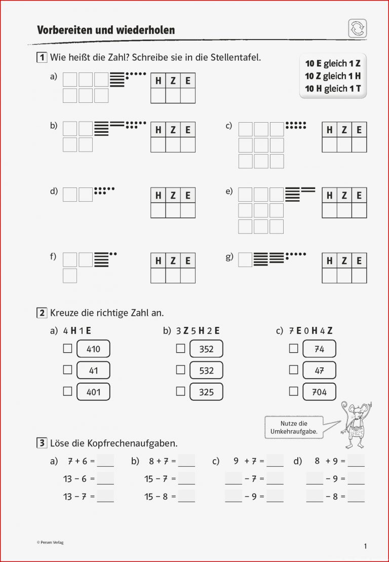 Grundschule Unterrichtsmaterial Mathematik Zahlenraum Bis