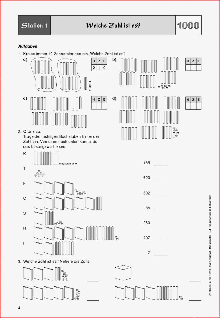Grundschule Unterrichtsmaterial Mathematik Zahlenraum Bis