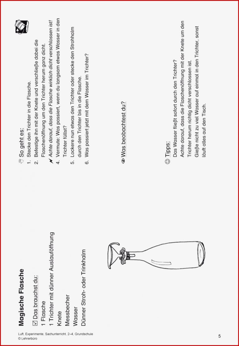 Grundschule Unterrichtsmaterial Sachunterricht Experimente