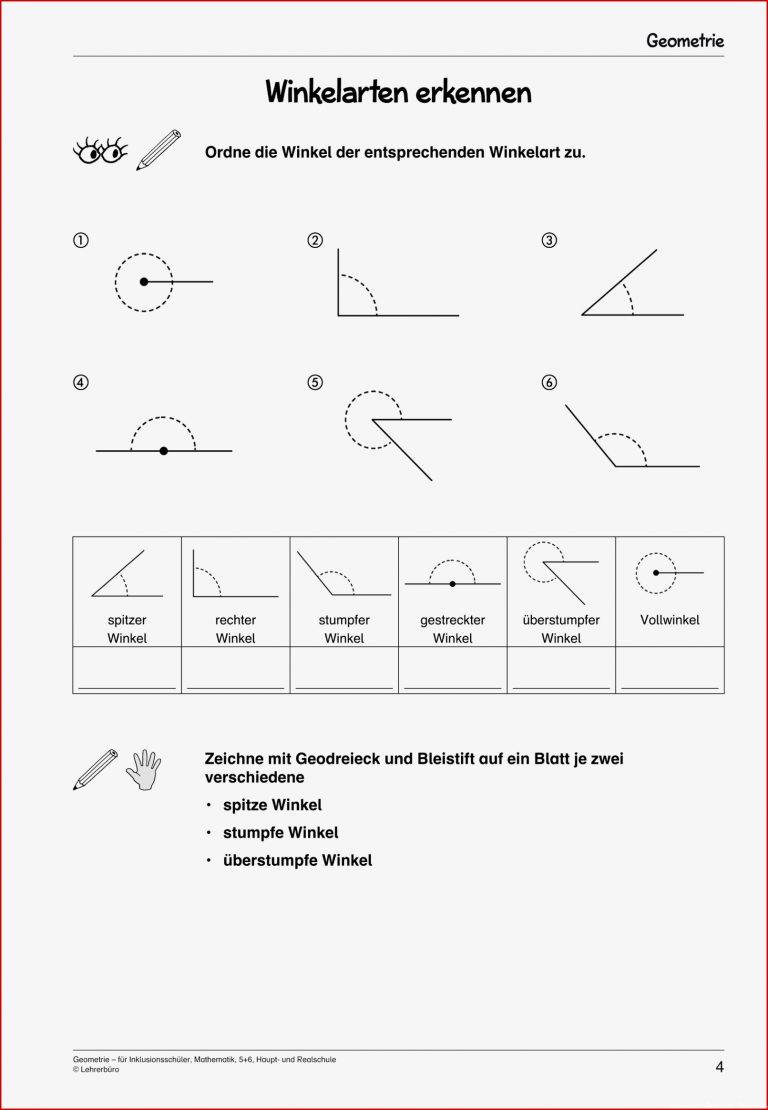 Grundschule Winkel Rechter Arbeitsblatt · Lehrerbüro