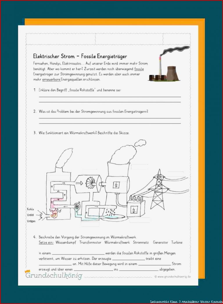 Grundschulkönig Arbeitsblätter Sachkunde Klasse 3 Wetter