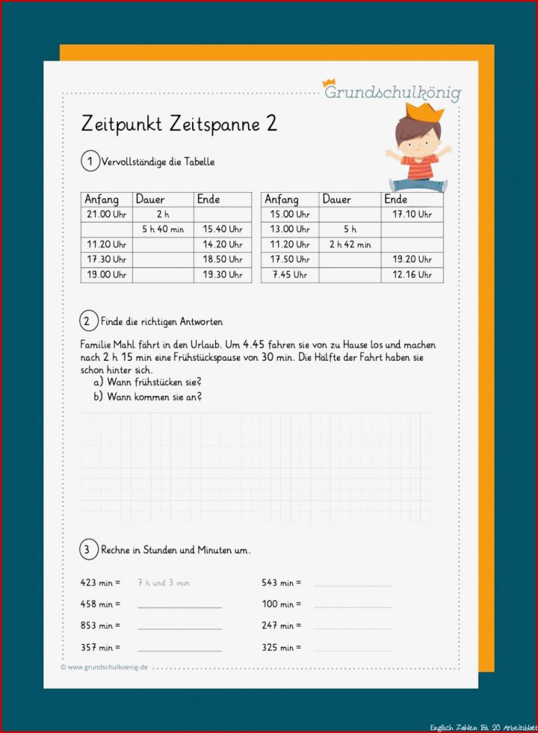 Grundschulkönig Englisch Zahlen Bis 100 Arbeitsblatt