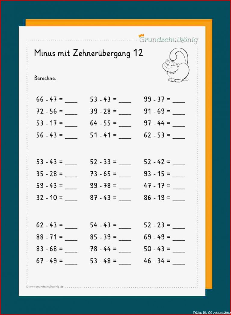 Grundschulkönig Hundertertafel Zum Ausdrucken 1