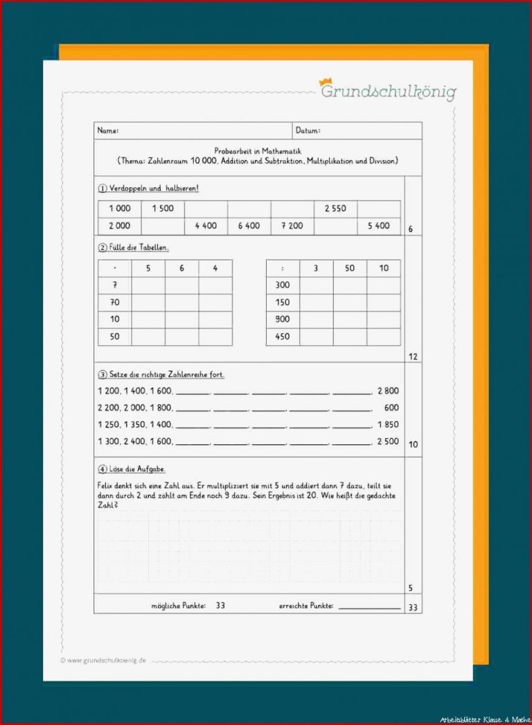 Grundschulkönig mathe klasse 4