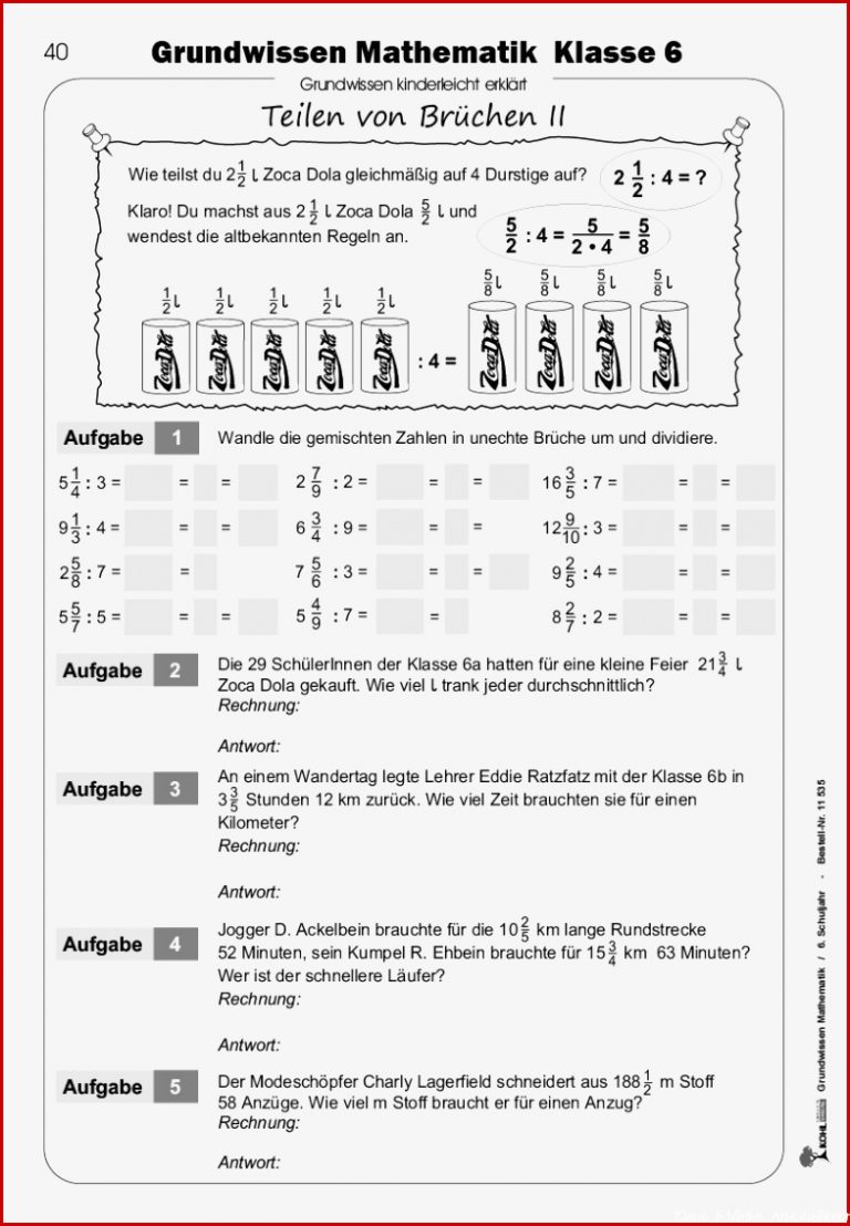 Grundwissen Mathematik Klasse 6 PDF ab 11 J 104 S