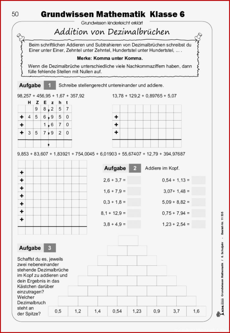 Grundwissen Mathematik Klasse 6 Pdf Ab 11 J 104 S