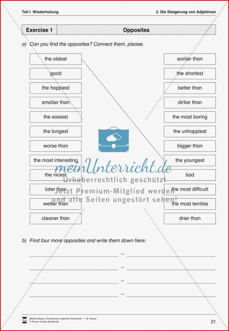 Grundwissen Steigerung Von Adjektiven Erklärung Übungen