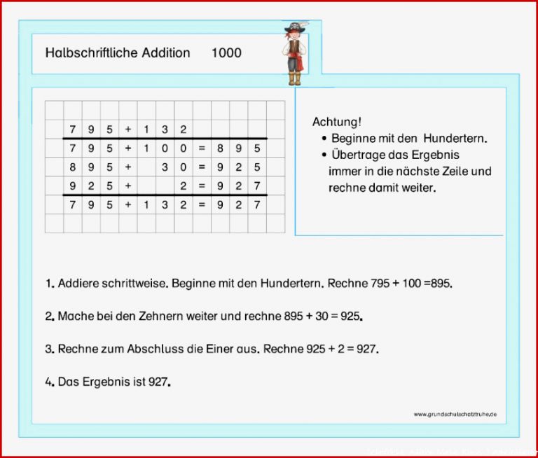 Halbschriftliche Addition